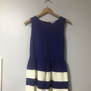 Blue and white dress
